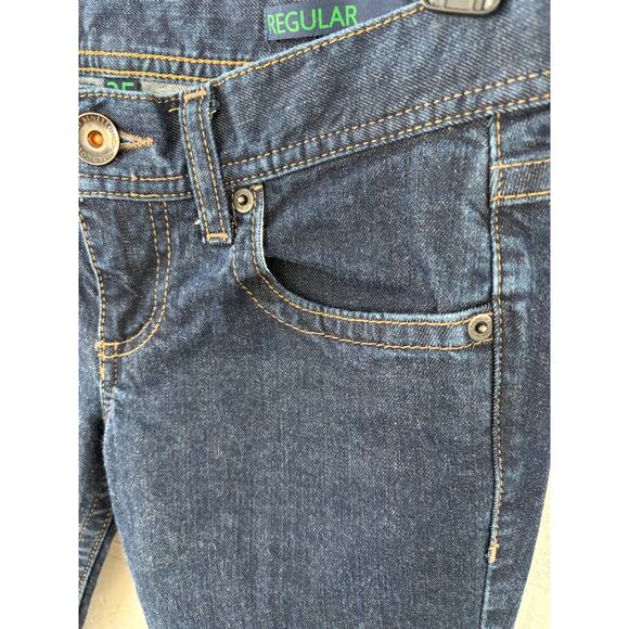 Benetton Dark Wash Skinny Jeans Size 25 Regular Rise Stretch Denim - Picture 6 of 9